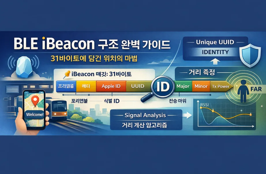 BLE iBeacon 2026년 완벽 분석: 31바이트 구조와 거리 측정 원리