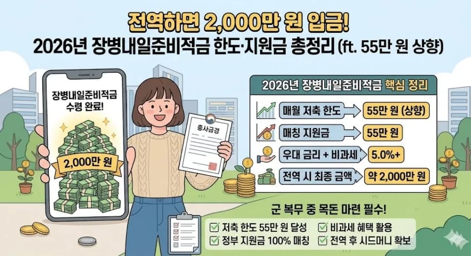 2026년 장병내일준비적금, 2천만 원 목돈 만드는 법 총정리