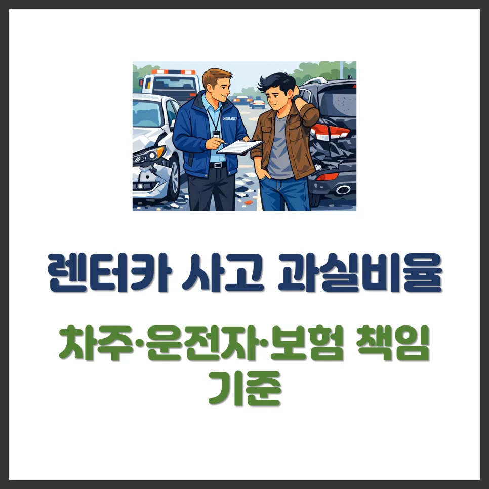 2026년 렌터카 사고 과실비율: 운전자·차주·보험 책임 완벽 분석