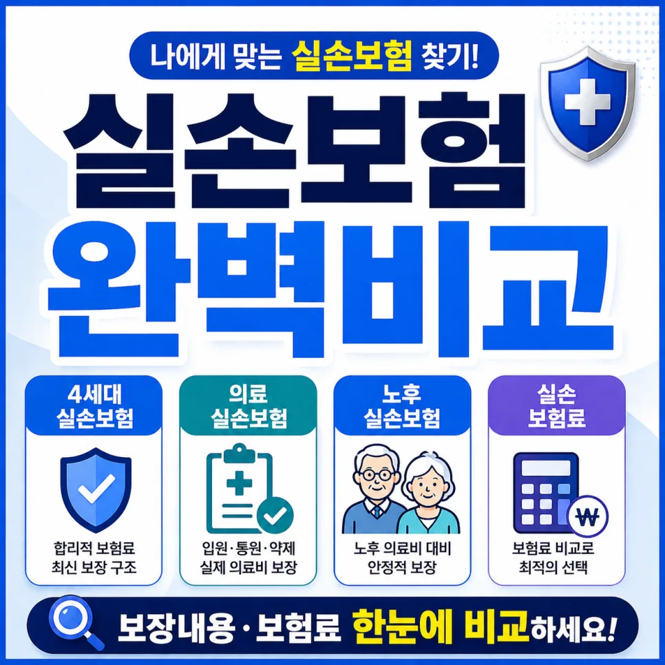 실손보험 종류별 비교 2026: 4세대·의료·노후실손 핵심 가이드