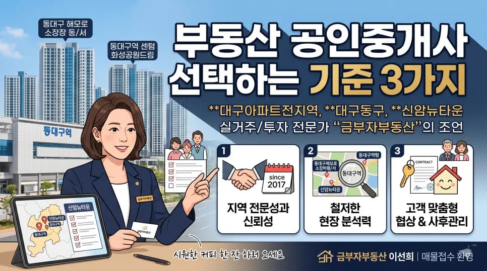 2026년 대구 공인중개사 선택 기준: 실패 없는 내 집 마련 가이드