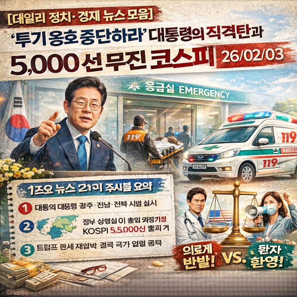 대통령 부동산 직격탄, 코스피 5000선 붕괴 원인 분석 2026