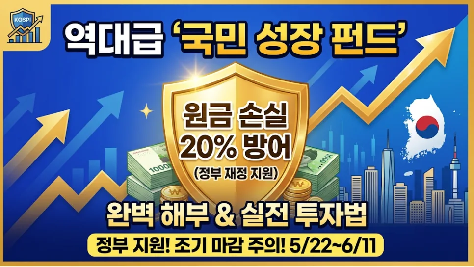 국민 성장 펀드 2026: 원금 20% 보장되는 투자 전략