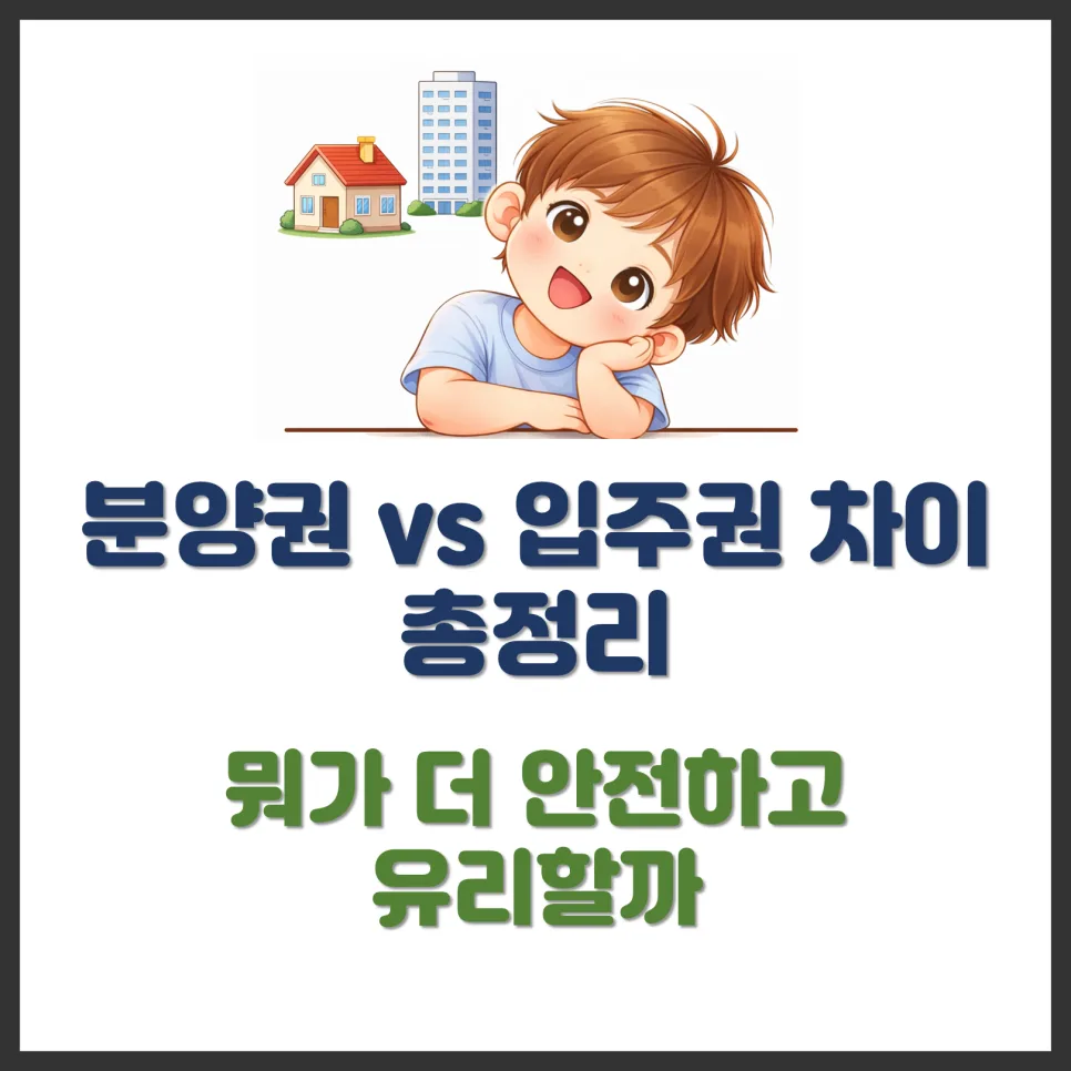 2026년 분양권 vs 입주권, 안전하고 유리한 선택은? 총정리