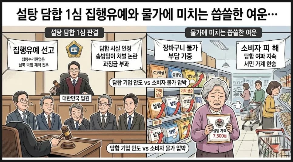 설탕 담합 1심 판결: 집행유예와 물가 부담, 2026년 전망