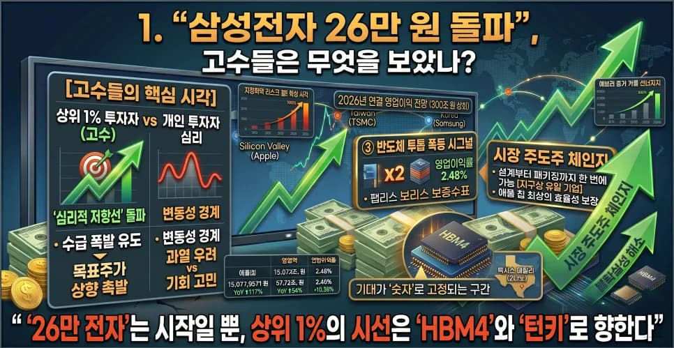 2026년 반도체 투자, 고수들은 왜 삼성전자 26만 원에도 주목할까?