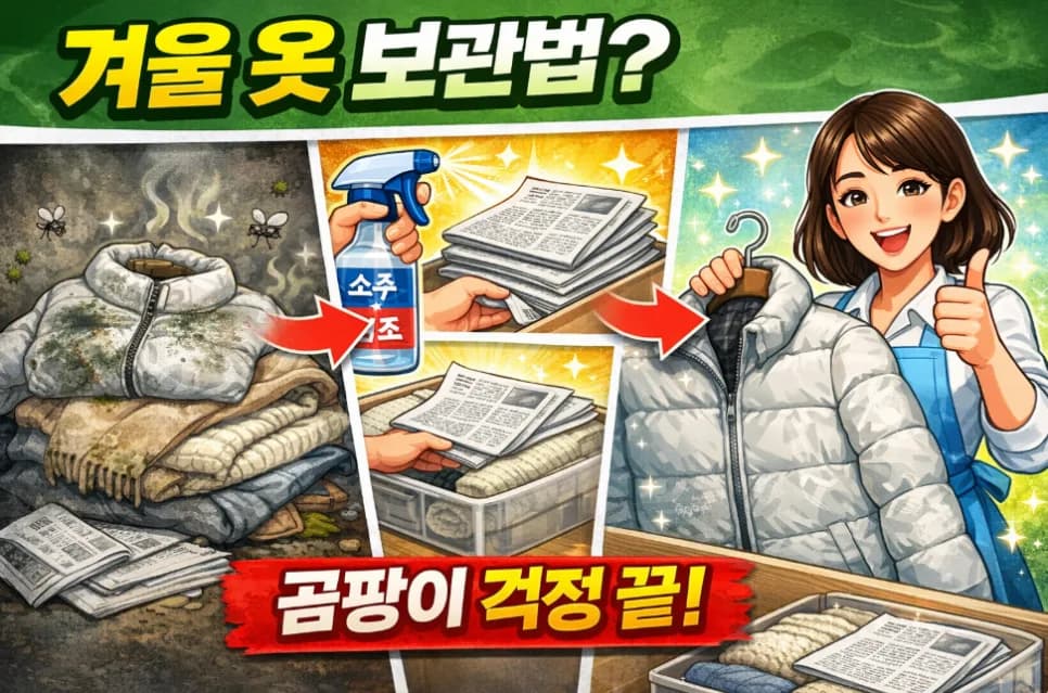 겨울 옷 보관법 2026: 소주와 신문지로 곰팡이 없이 새 옷처럼