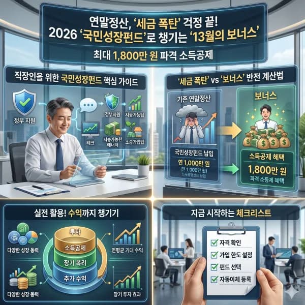 2026년 연말정산 1800만원 소득공제, 국민성장펀드 활용법 총정리