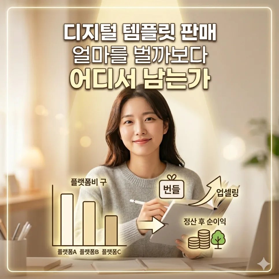 디지털 템플릿 판매 수익률 2026: 정산 후 순이익 극대화 전략