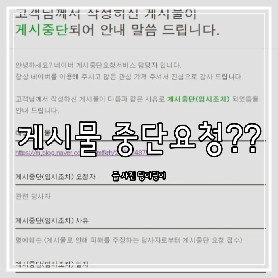 네이버 게시중단 메일, 솔직 후기 삭제 경험 2026