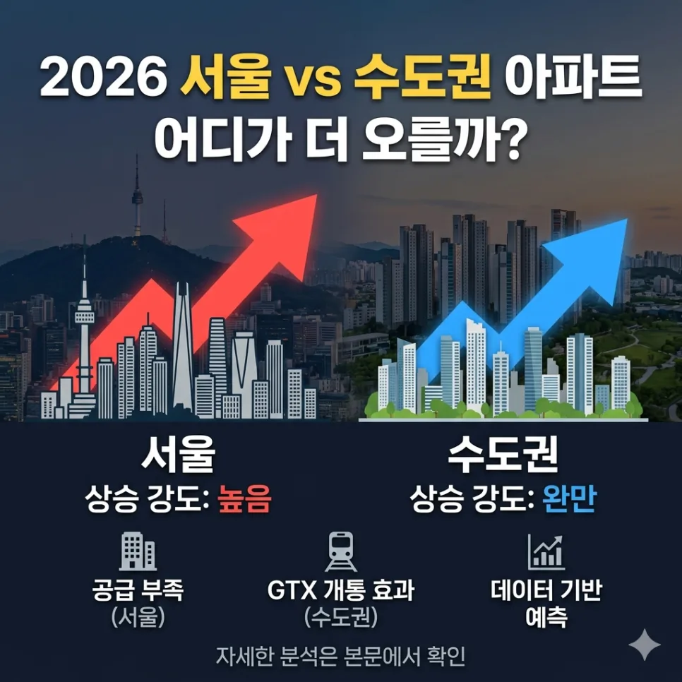 2026년 서울 vs 수도권 아파트, 어디가 더 오를까? 전문가 분석