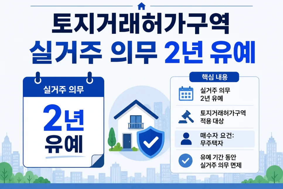 토지거래허가구역 실거주 의무 유예 2026년 확대 적용 총정리