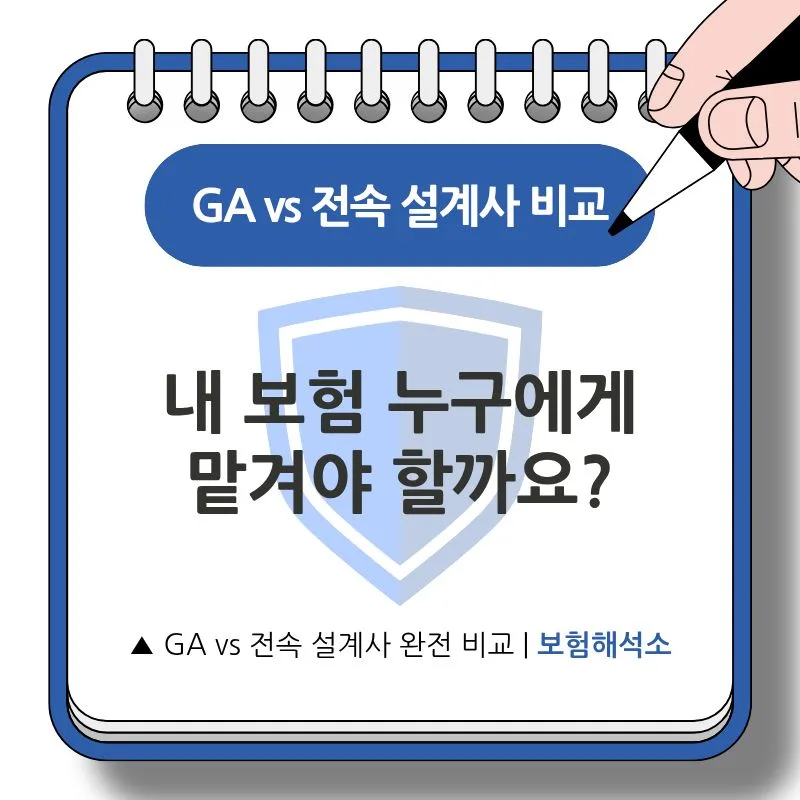 GA vs 전속 설계사: 보험 전문가 찾는 법 2026 (금감원 데이터)