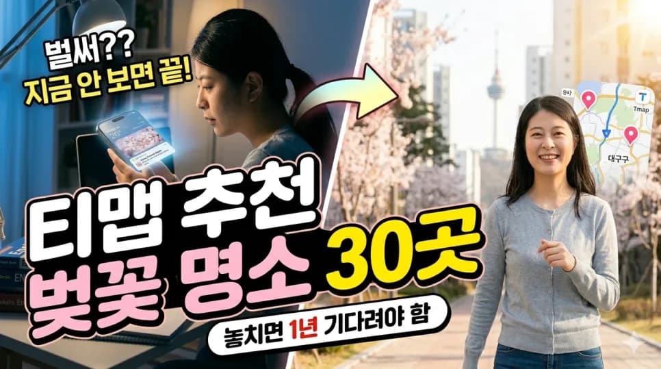 2026년 벚꽃 명소 30곳: 티맵 추천, 지금 아니면 끝!
