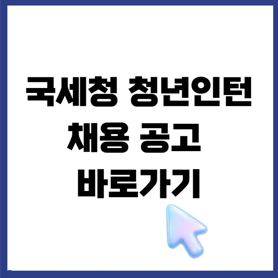 2026 국세청 청년인턴 채용: 합격 전략과 지원 방법 완벽 분석