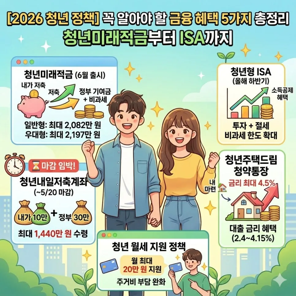 2026년 청년 금융 혜택 5가지: 목돈 마련부터 내 집 마련까지