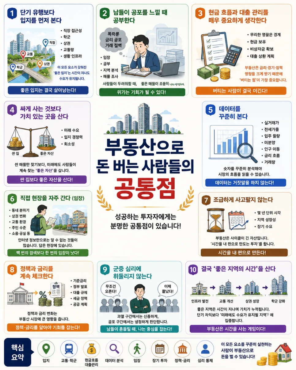부동산 투자 고수들의 비밀: 2026년 성공하는 10가지 공통점