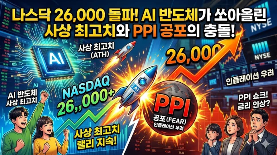 나스닥 26,000 돌파? AI 반도체 랠리 속 숨겨진 금리 인하 경고 2026