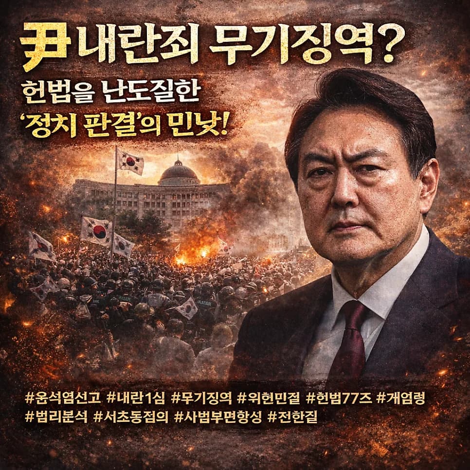윤석열 내란죄 무기징역? 헌법적 통치 행위 논란 2026