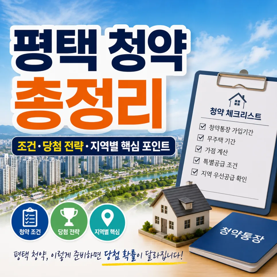 평택 청약 조건 2026년 완벽 분석: 고덕·브레인시티 당첨 전략