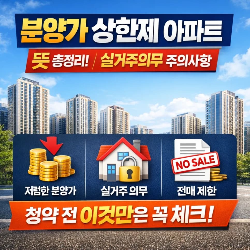 분양가 상한제 뜻과 실거주 의무, 청약 전 필수 체크리스트 2026