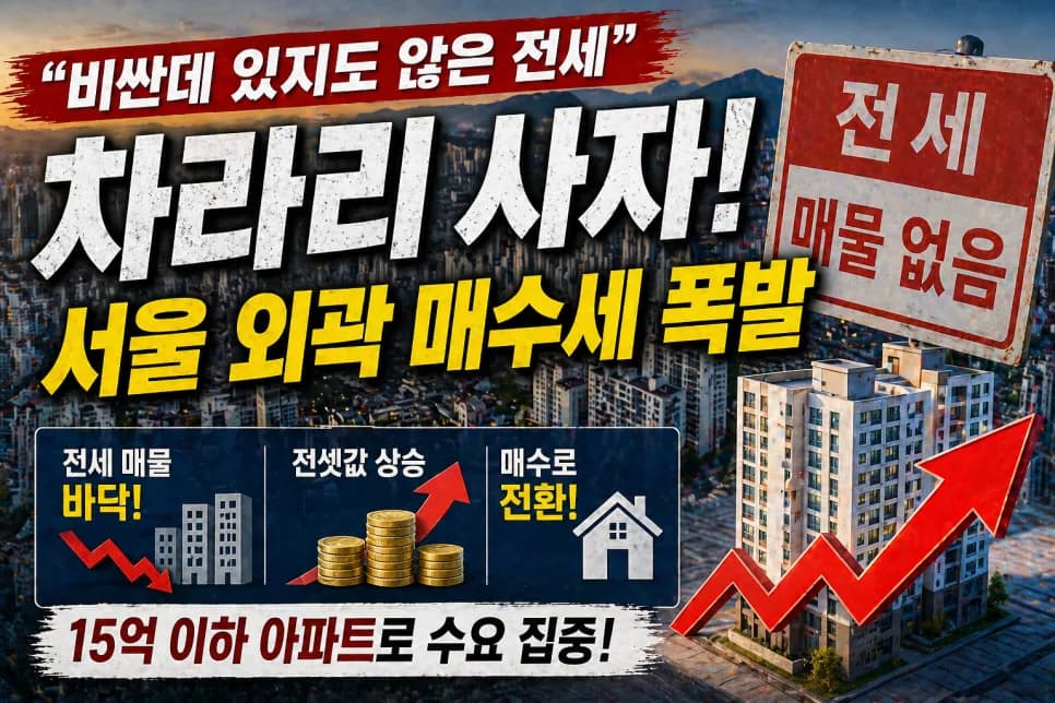 서울 외곽 전세 품귀, 매수 폭발 원인 2026년 전망