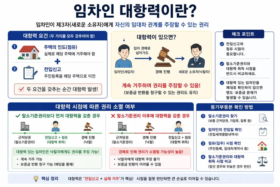 2026년 임차인 대항력 기준: 경매 투자 시 꼭 알아야 할 권리 분석