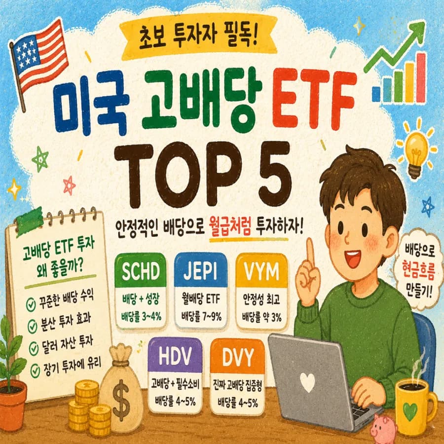 미국 고배당 ETF 2026년 추천 TOP 5: 초보 투자자 필독 가이드