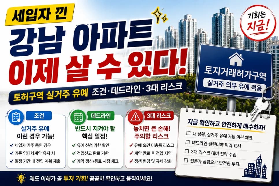 2026년 토지거래허가구역 완화: 세입자 낀 강남 아파트 매수 가능할까?
