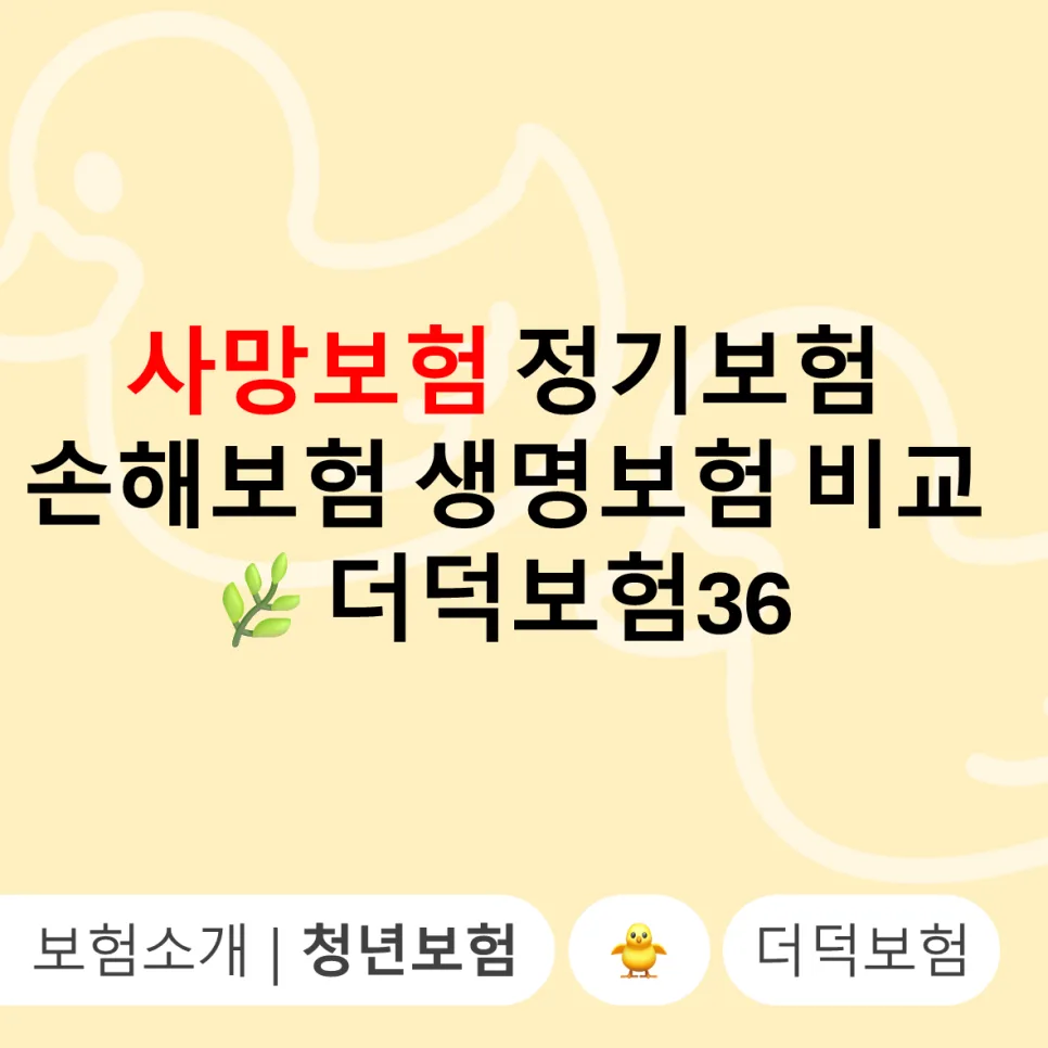 40대 사망보험 비교: 종신 vs 정기, 생명 vs 손해 2026년 총정리